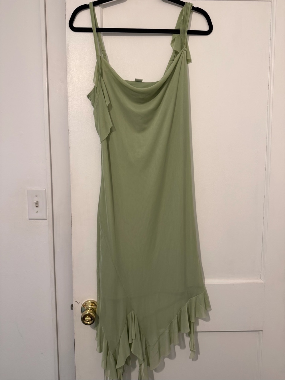 a new day Light Olive Green Asymmetrical Slip Dress